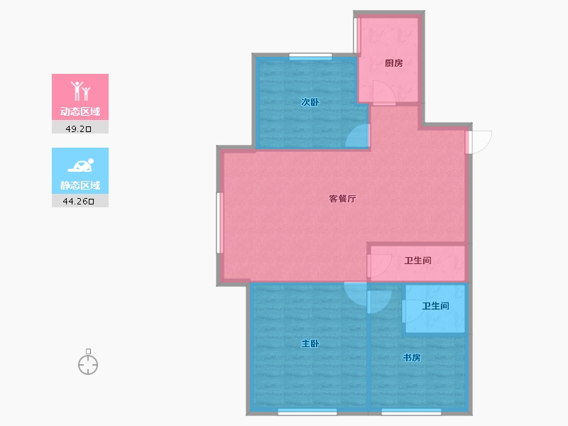 辽宁省-沈阳市-沈阳恒大世界城南京北街36-4号楼（12）129m²-85.61-户型库-动静分区