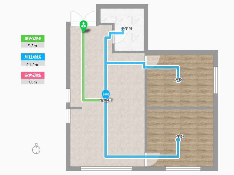 辽宁省-沈阳市-沈阳恒大世界城南京北街（4,5,7）号楼80m²-63.99-户型库-动静线