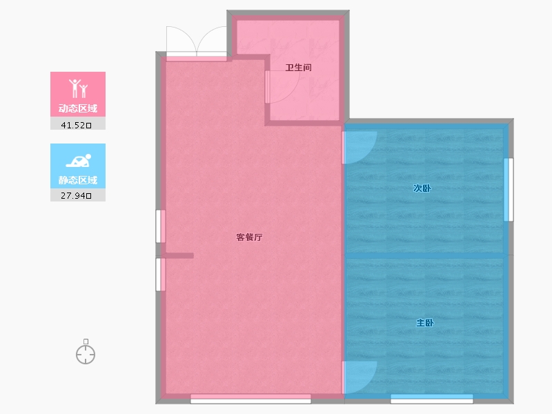 辽宁省-沈阳市-沈阳恒大世界城南京北街（4,5,7）号楼80m²-63.99-户型库-动静分区