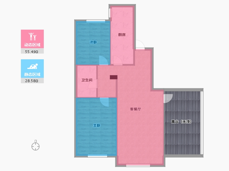 辽宁省-沈阳市-外滩叁号长白四街(3,5,7,9,4)号楼130m²-93.92-户型库-动静分区