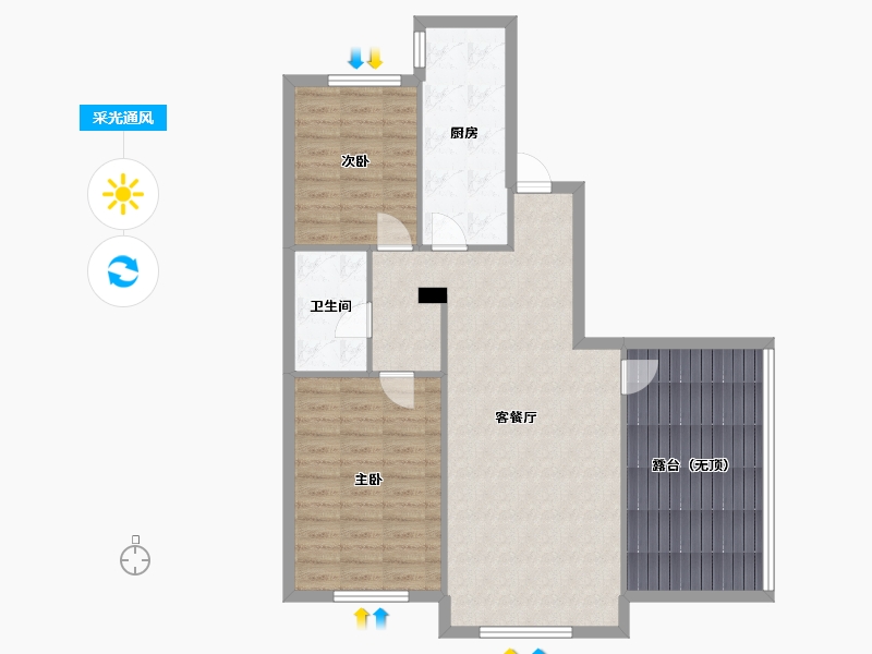 辽宁省-沈阳市-外滩叁号长白四街(3,5,7,9,4)号楼130m²-93.92-户型库-采光通风