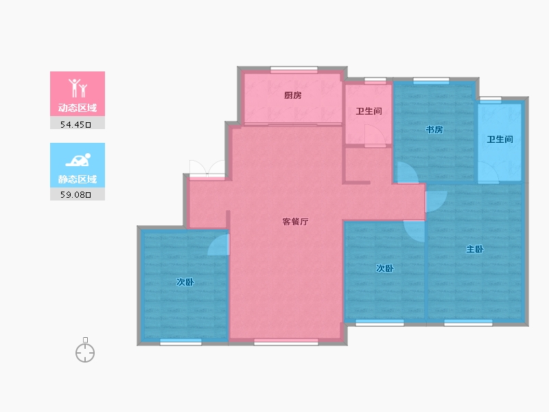 辽宁省-沈阳市-万科翡翠滨江领事馆路(11,10,12,8)号楼148m²-104.61-户型库-动静分区