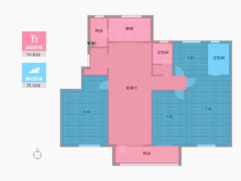 辽宁省-沈阳市-万科翡翠滨江领事馆路（23,20,17,19)栋160m²-134.47-户型库-动静分区