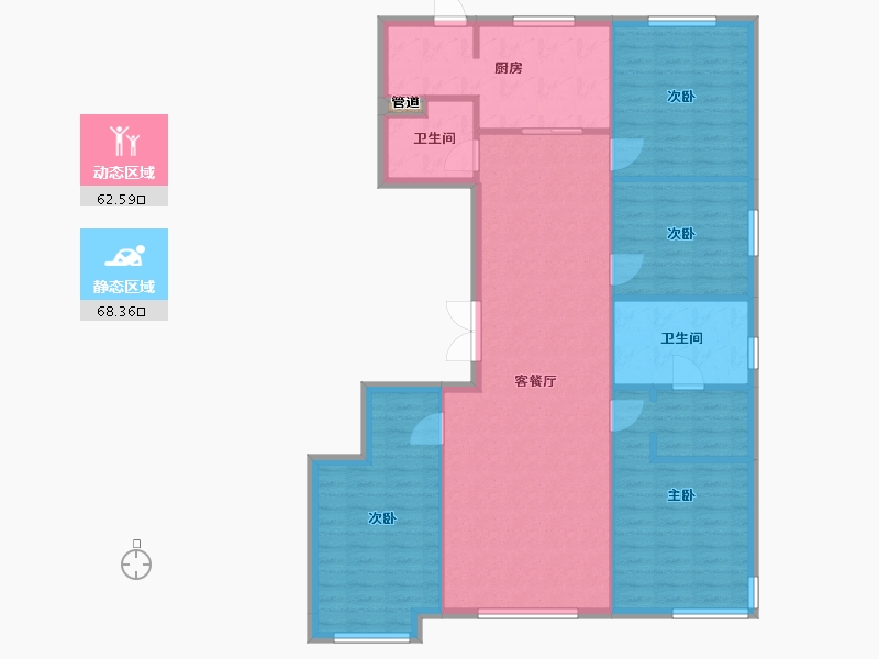 辽宁省-沈阳市-保利大都会白龙江街42-8号楼（19号楼）168m²-120.85-户型库-动静分区