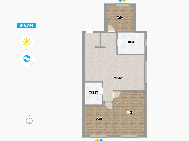 辽宁省-沈阳市-中海和平之门108m²-80.22-户型库-采光通风