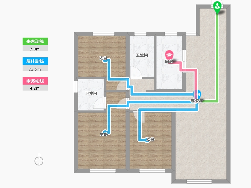 辽宁省-沈阳市-中海和平之门118m²-85.98-户型库-动静线