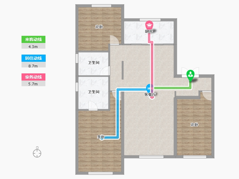 辽宁省-沈阳市-中海和平之门152m²-119.35-户型库-动静线