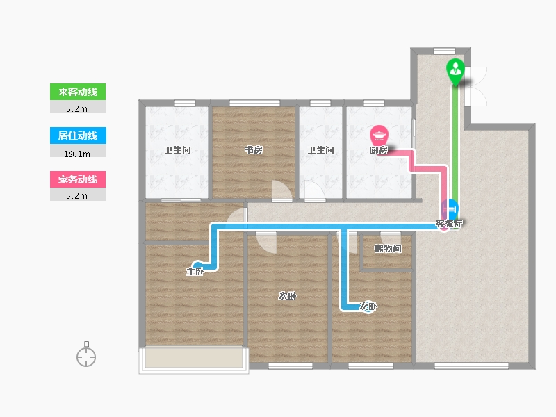 辽宁省-沈阳市-中海和平之门178m²-136.50-户型库-动静线