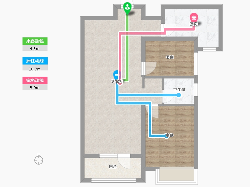 辽宁省-沈阳市-中梁华宇学府壹号砂川街20-1号（2）91m²-64.41-户型库-动静线