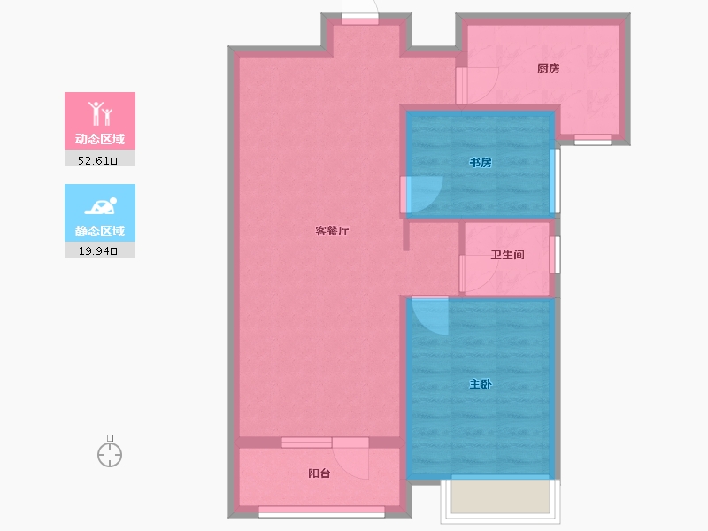 辽宁省-沈阳市-中梁华宇学府壹号砂川街20-1号（2）91m²-64.41-户型库-动静分区