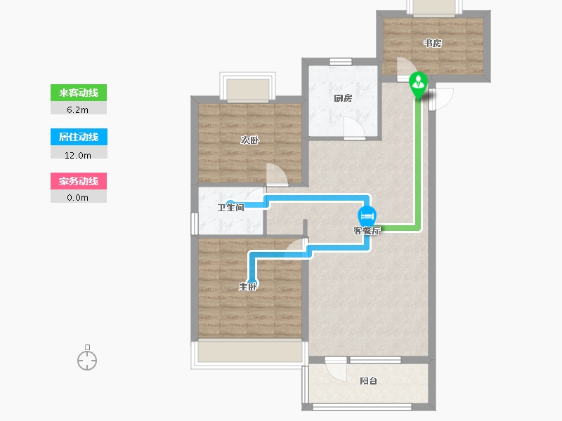 辽宁省-沈阳市-中梁华宇学府壹号砂川街20-1号（2）105m²-84.01-户型库-动静线