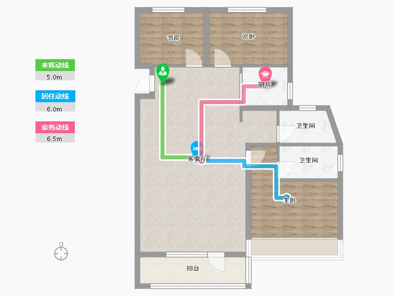 辽宁省-沈阳市-中梁华宇学府壹号砂川街20-1号（2）116m²-92.79-户型库-动静线