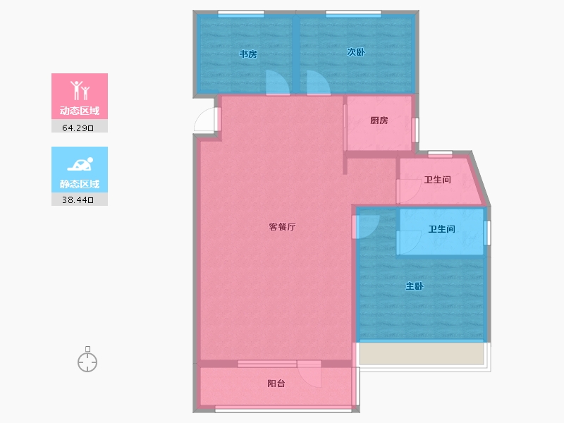 辽宁省-沈阳市-中梁华宇学府壹号砂川街20-1号（2）116m²-92.79-户型库-动静分区