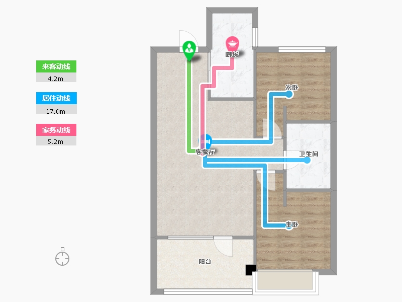 辽宁省-沈阳市-中梁华宇学府壹号砂川街20-2号（3）87m²-69.60-户型库-动静线