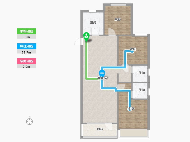 辽宁省-沈阳市-中梁华宇学府壹号砂川街20-1号（2）120m²-84.66-户型库-动静线