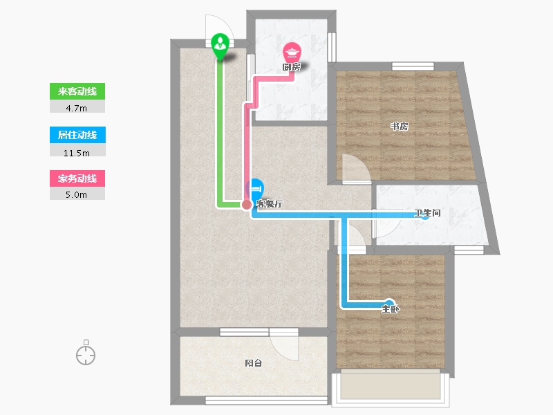 辽宁省-沈阳市-中梁华宇学府壹号砂川街20-1号（2）86m²-68.80-户型库-动静线