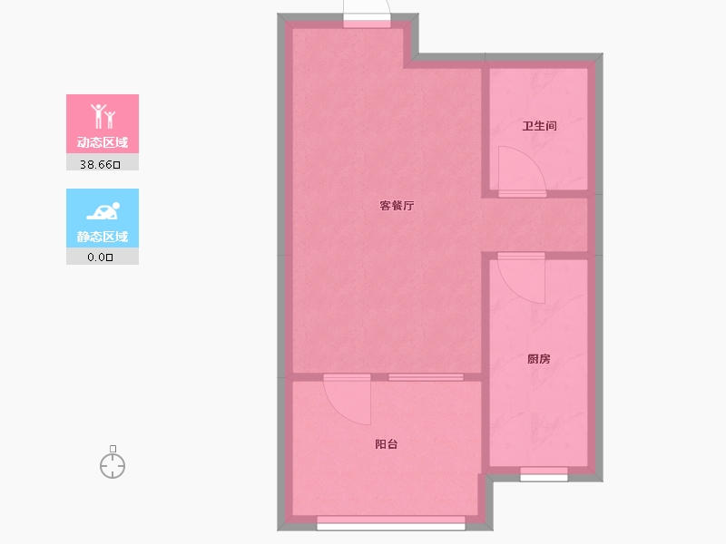 辽宁省-沈阳市-中冶上和郡仙岛南路（2,1）45号楼m²-34.56-户型库-动静分区