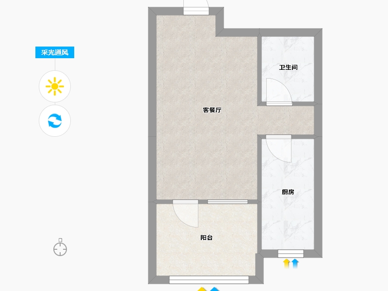 辽宁省-沈阳市-中冶上和郡仙岛南路（2,1）45号楼m²-34.56-户型库-采光通风