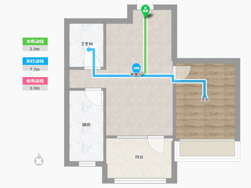 辽宁省-沈阳市-中冶上和郡仙岛南路（2,1）号楼60m²-44.99-户型库-动静线