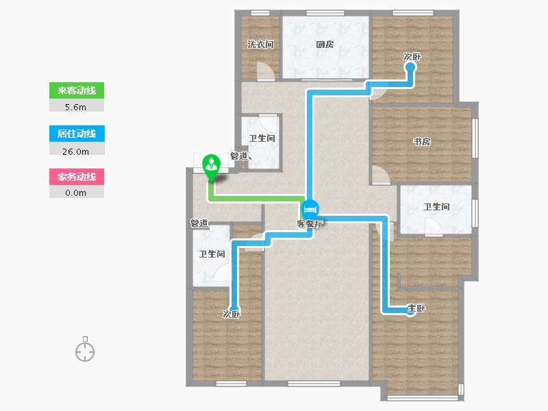 辽宁省-沈阳市-保利大都会白龙江街42-5号楼（21号楼）213m²-156.65-户型库-动静线