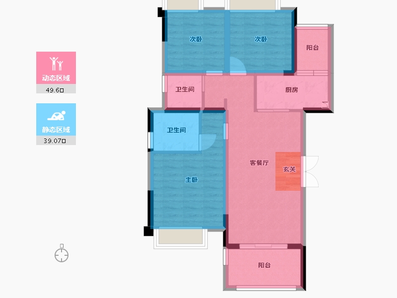 重庆-重庆市-香港置地云山岳-78.41-户型库-动静分区