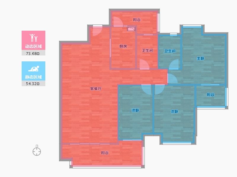 广东省-广州市-碧桂园凤凰城-117.35-户型库-动静分区