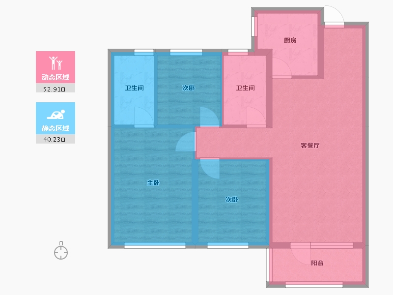 辽宁省-沈阳市-华润翡翠城121m²-83.06-户型库-动静分区