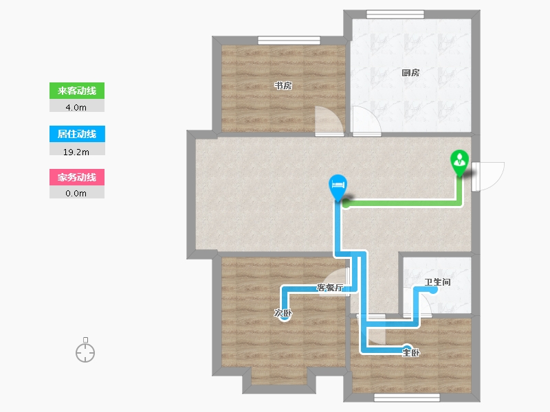 辽宁省-沈阳市-大学经典91m²-72.80-户型库-动静线