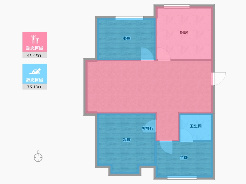 辽宁省-沈阳市-大学经典91m²-72.80-户型库-动静分区