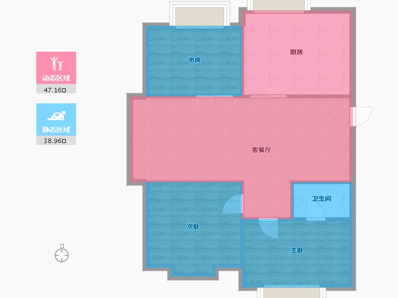 辽宁省-沈阳市-大学经典99m²-79.21-户型库-动静分区