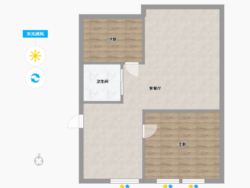 辽宁省-沈阳市-大学经典80m²-64.00-户型库-采光通风