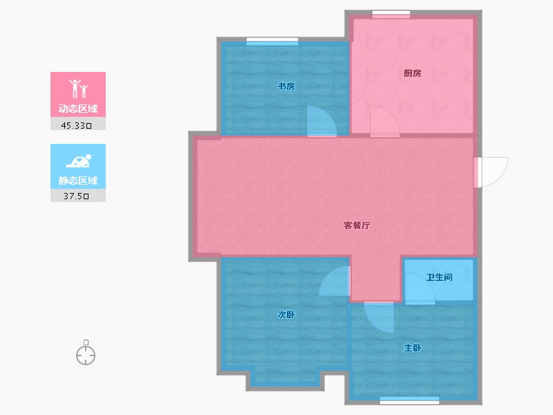 辽宁省-沈阳市-大学经典95m²-76.00-户型库-动静分区