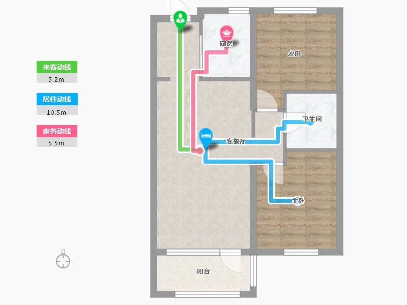 辽宁省-沈阳市-华润翡翠城91m²-63.23-户型库-动静线