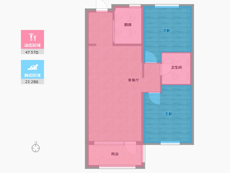 辽宁省-沈阳市-华润翡翠城91m²-63.23-户型库-动静分区