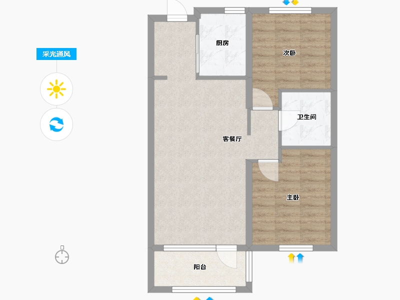 辽宁省-沈阳市-华润翡翠城91m²-63.23-户型库-采光通风