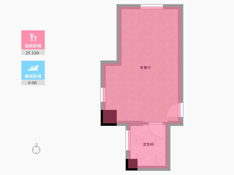 辽宁省-沈阳市-岐山书苑岐山中路19-1号（1号楼）27m²-21.86-户型库-动静分区