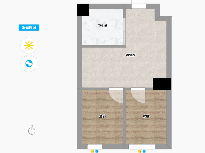 辽宁省-沈阳市-岐山书苑岐山中路19-1号（1号楼）34m²-27.92-户型库-采光通风