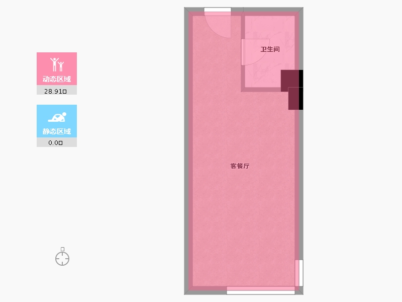 辽宁省-沈阳市-岐山书苑岐山中路19-2（2号楼）32m²-25.60-户型库-动静分区