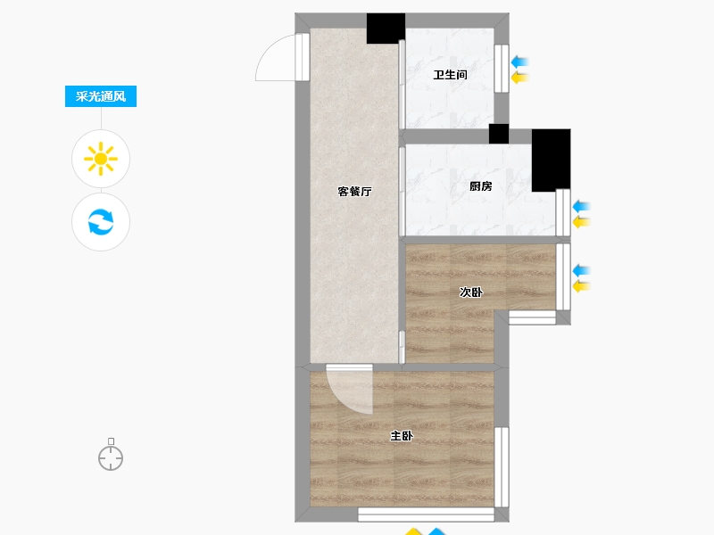 辽宁省-沈阳市-岐山书苑岐山中路19-2（2号楼）35m²-27.99-户型库-采光通风