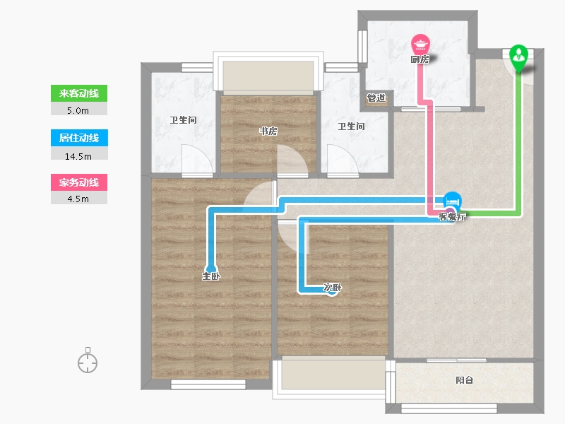 辽宁省-沈阳市-金科集美天城102m²-72.97-户型库-动静线