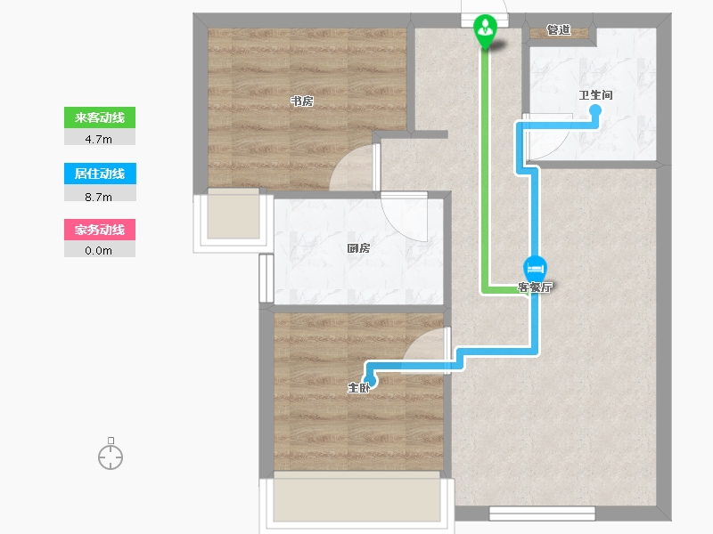 辽宁省-沈阳市-郡源悦城黄河北大街286-1号（1号楼）75m²-50.01-户型库-动静线