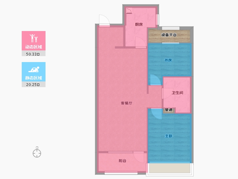 辽宁省-沈阳市-郡源悦城黄河北大街（7,2,11,16）号楼88m²-66.94-户型库-动静分区