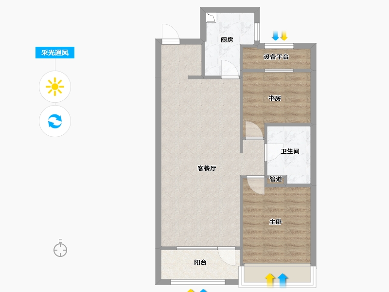 辽宁省-沈阳市-郡源悦城黄河北大街（7,2,11,16）号楼88m²-66.94-户型库-采光通风