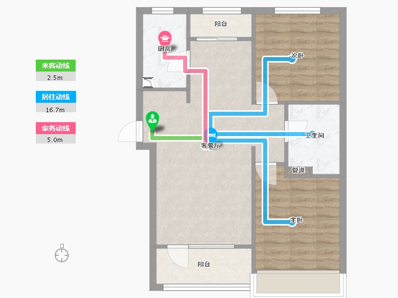 辽宁省-沈阳市-郡源悦城黄河北大街286-1号（1号楼）89m²-65.34-户型库-动静线