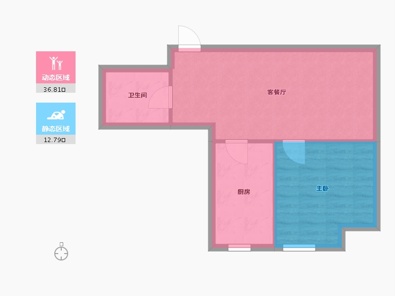 辽宁省-沈阳市-郡源悦城黄河北大街（9,12）号楼56m²-44.80-户型库-动静分区