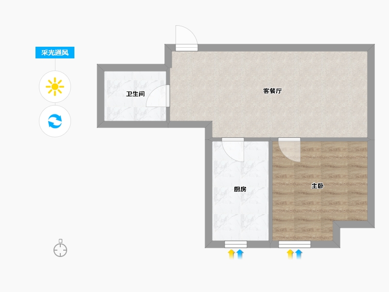 辽宁省-沈阳市-郡源悦城黄河北大街（9,12）号楼56m²-44.80-户型库-采光通风