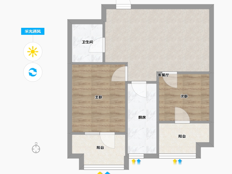 辽宁省-沈阳市-郡源悦城黄河北大街（10，13）号68m²-52.97-户型库-采光通风