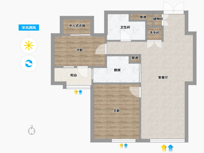 辽宁省-沈阳市-乐天圣苑109m²-71.40-户型库-采光通风