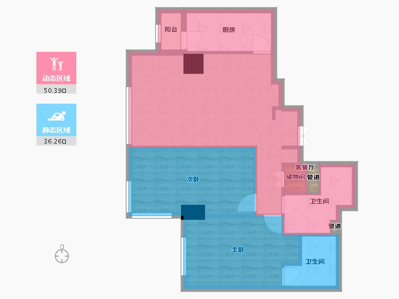 辽宁省-沈阳市-乐天圣苑122m²-77.60-户型库-动静分区