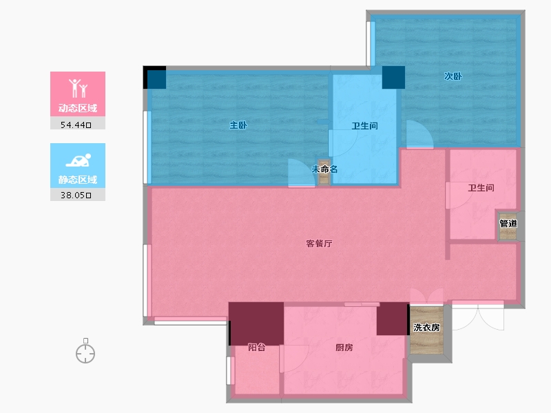 辽宁省-沈阳市-乐天圣苑132m²-84.20-户型库-动静分区